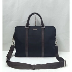 Michael Kors Black Nylon Double Zipper Closure Messenger Laptop Crossbody Bag
